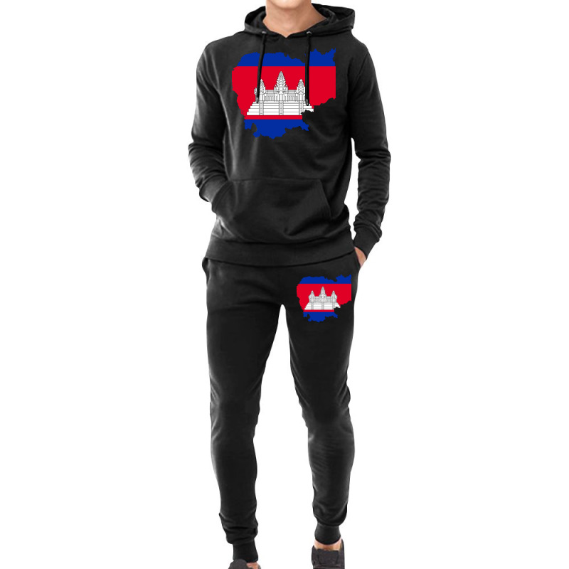 Flag Map Of Cambodia Hoodie & Jogger Set | Artistshot