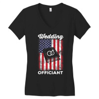 Us Flag  Ordained Minister  Pastor  Wedding Officiant T Shirt Women's V-neck T-shirt | Artistshot