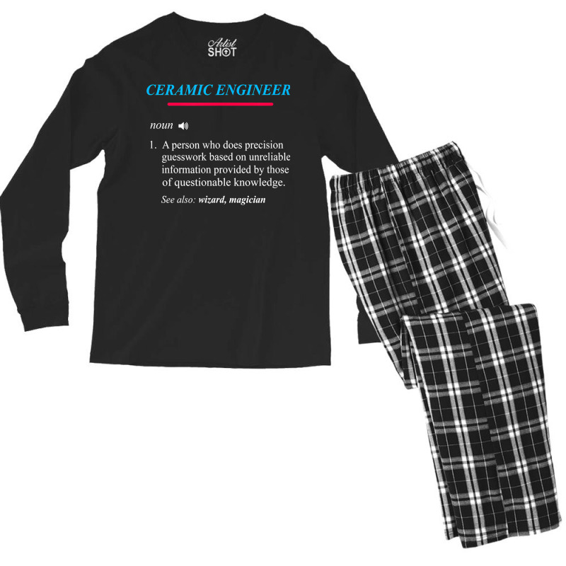 Ceramic Engineer Definition T Shirt Men's Long Sleeve Pajama Set | Artistshot