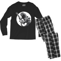 Dinosaur Playing Guitar Cool Men's Long Sleeve Pajama Set | Artistshot