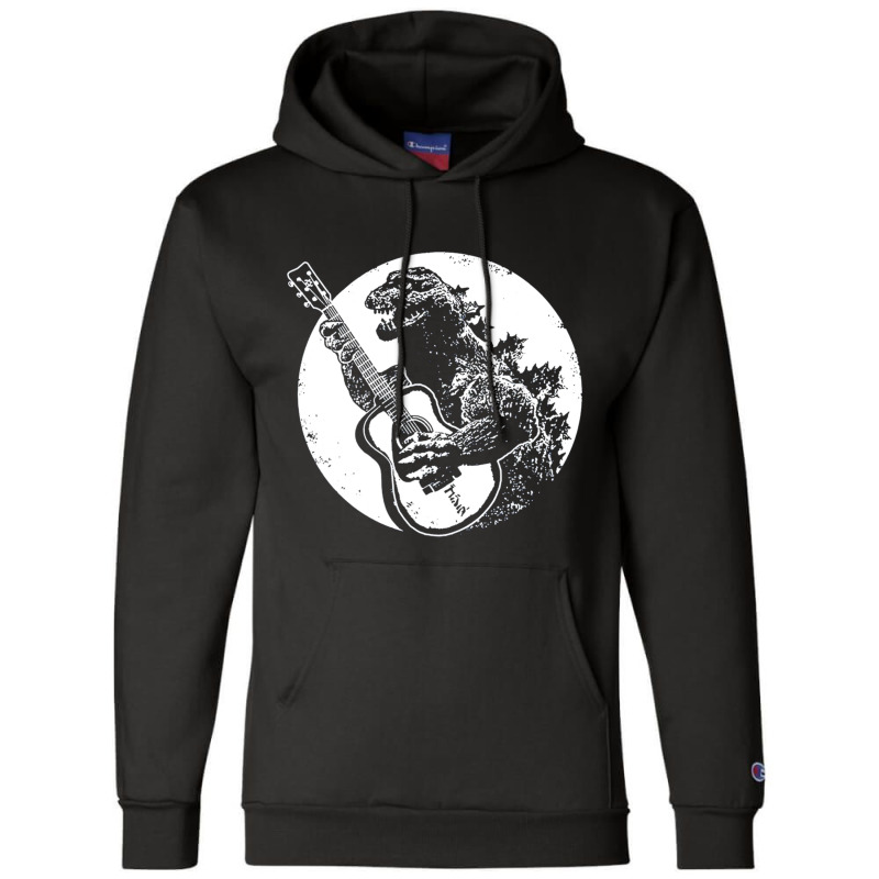 Dinosaur Playing Guitar Cool Champion Hoodie | Artistshot