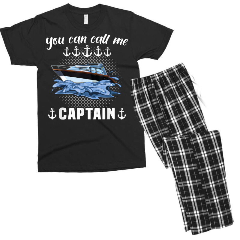 Boaters Sports Boat Sailing Sailing Boat Motor Boat Captain T Shirt Men's T-shirt Pajama Set | Artistshot