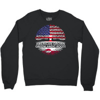 Usa & Greenland Flags Tee American Grown Greenlandic Roots T Shirt Crewneck Sweatshirt | Artistshot