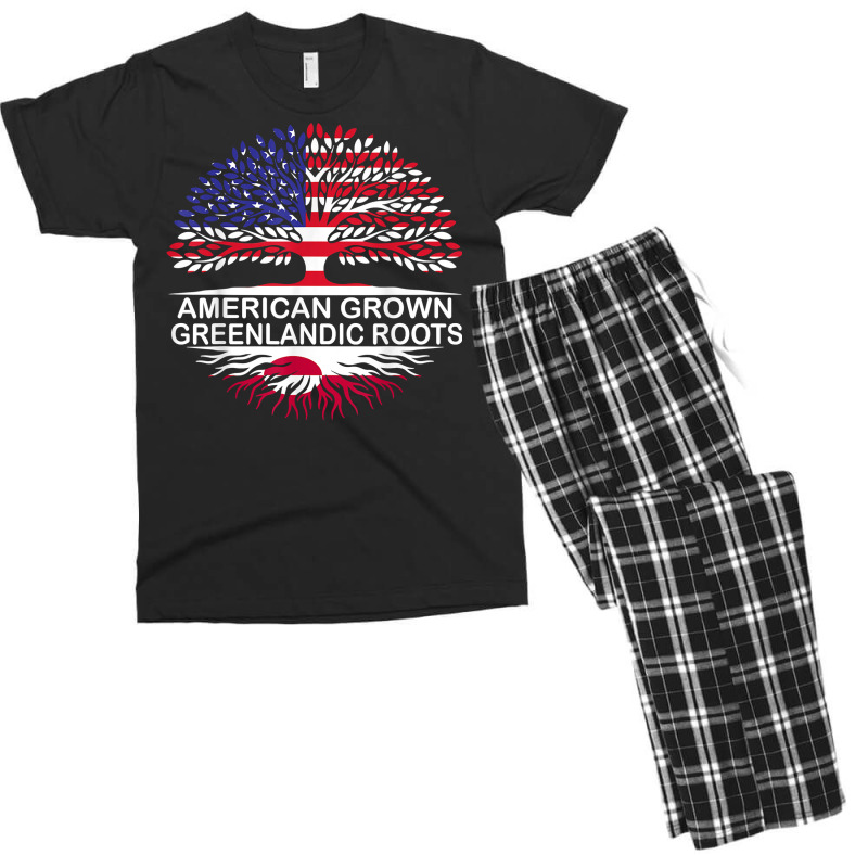 Usa & Greenland Flags Tee American Grown Greenlandic Roots T Shirt Men's T-shirt Pajama Set | Artistshot