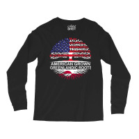 Usa & Greenland Flags Tee American Grown Greenlandic Roots T Shirt Long Sleeve Shirts | Artistshot