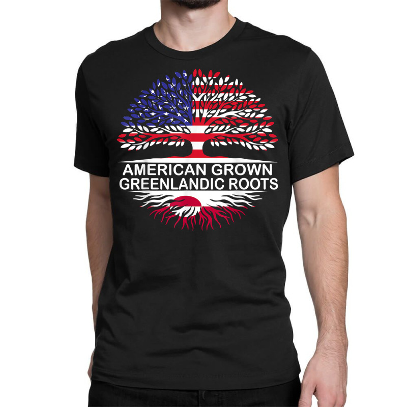 Usa & Greenland Flags Tee American Grown Greenlandic Roots T Shirt Classic T-shirt | Artistshot