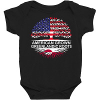 Usa & Greenland Flags Tee American Grown Greenlandic Roots T Shirt Baby Bodysuit | Artistshot