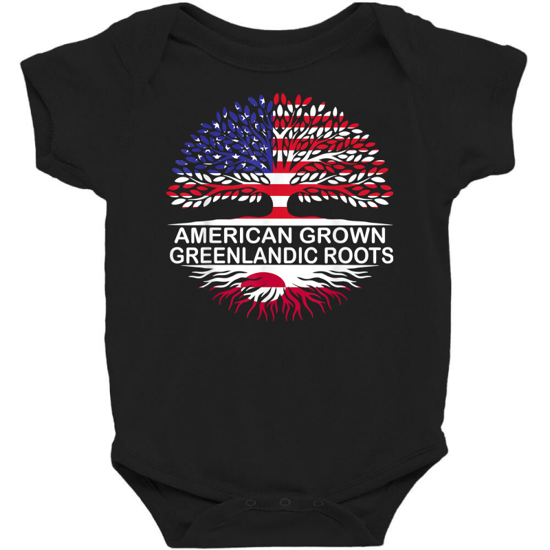 Usa & Greenland Flags Tee American Grown Greenlandic Roots T Shirt Baby Bodysuit | Artistshot