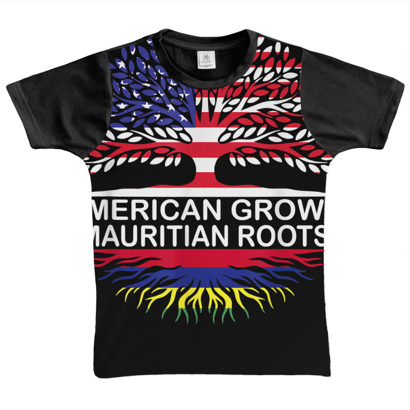 Usa & Mauritius Flags Tee American Grown Mauritian Roots T Shirt Graphic Youth T-shirt by belenfinl | Artistshot