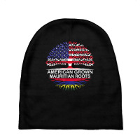 Usa & Mauritius Flags Tee American Grown Mauritian Roots T Shirt Baby Beanies | Artistshot