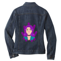 Loves Anime And Stardew Can Extrapolate Amethyst Valley Abigail Awesom Ladies Denim Jacket | Artistshot