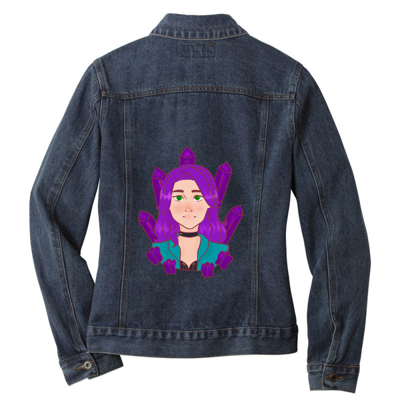 Loves Anime And Stardew Can Extrapolate Amethyst Valley Abigail Awesom Ladies Denim Jacket by JenniferKreiser | Artistshot