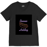 Ronnie Hotdog Graphic V-neck Tee | Artistshot