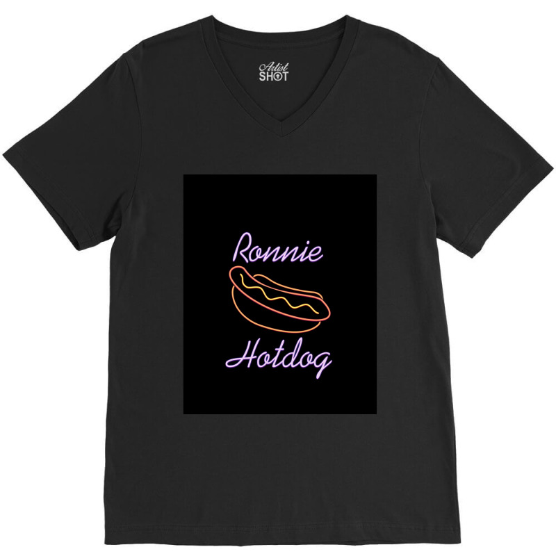 Ronnie Hotdog Graphic V-Neck Tee by JONAHANDERSON | Artistshot