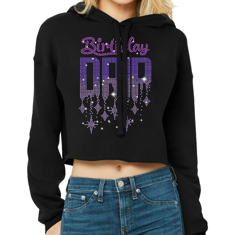 Woman Birthday Dripping Rhinestone For Girl For Mom Vintage Premium T Cropped Hoodie by belenfinl | Artistshot