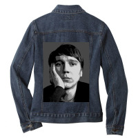 Paul Dano Pop Art Portrait Ladies Denim Jacket | Artistshot