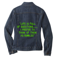 The Riddler Quote  Paul Dano Ladies Denim Jacket | Artistshot