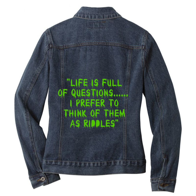 The Riddler Quote  Paul Dano Ladies Denim Jacket by FRITZAUL | Artistshot