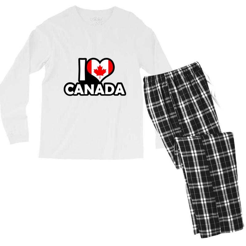 I Love Canada- For All Canada Fans Men's Long Sleeve Pajama Set | Artistshot