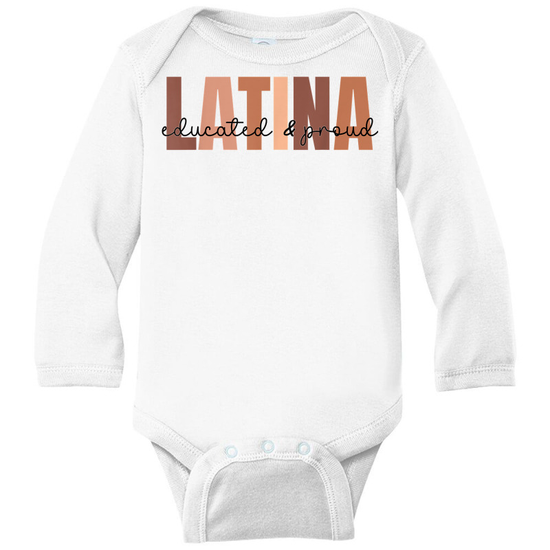 Cool Retro Latina Educated And Proud Latina Power T Shirt Long Sleeve Baby Bodysuit by alaizws | Artistshot