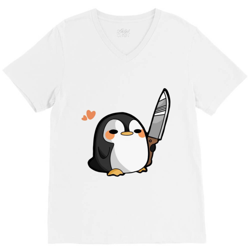 Cute Animals With Knife V-neck Tee | Artistshot