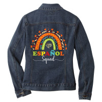 Espanol Squad Bilingual Spanish Teacher Back To School 2022 T Shirt Ladies Denim Jacket | Artistshot