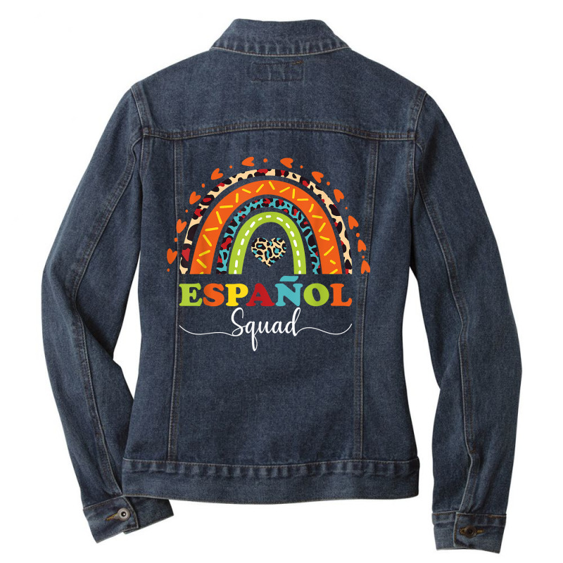 Espanol Squad Bilingual Spanish Teacher Back To School 2022 T Shirt Ladies Denim Jacket by alaizws | Artistshot