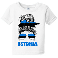 Estonian Women Messy Bun, Proud Estonia Flag For Girls T Shirt Baby Tee | Artistshot