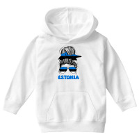 Estonian Women Messy Bun, Proud Estonia Flag For Girls T Shirt Youth Hoodie | Artistshot