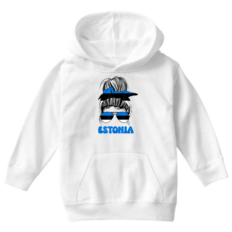 Estonian Women Messy Bun, Proud Estonia Flag For Girls T Shirt Youth Hoodie | Artistshot