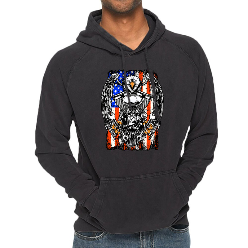 American Biker Vintage Hoodie by Evelyn D Adkins | Artistshot