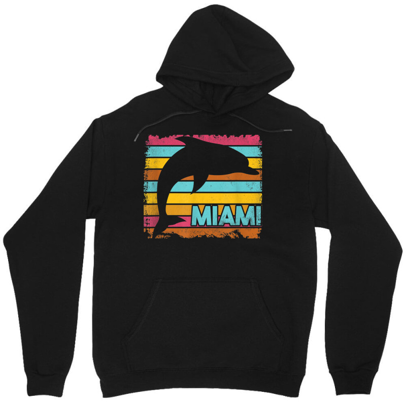 Miami Resident Vintage Dolphin Silhouette Souvenir Gift Unisex Hoodie | Artistshot