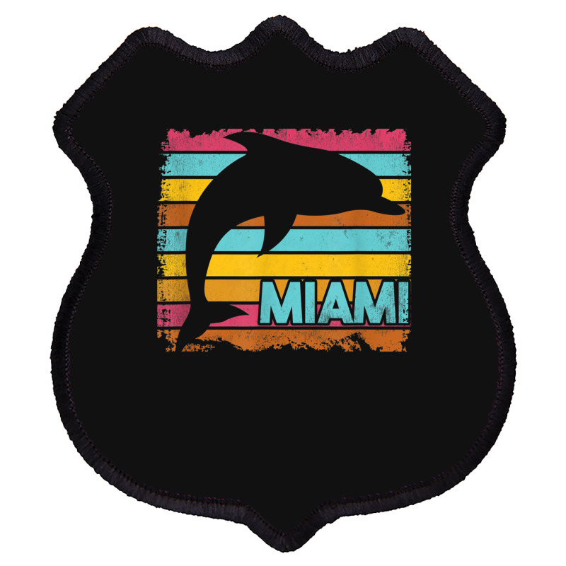 Miami Resident Vintage Dolphin Silhouette Souvenir Gift Shield Patch | Artistshot