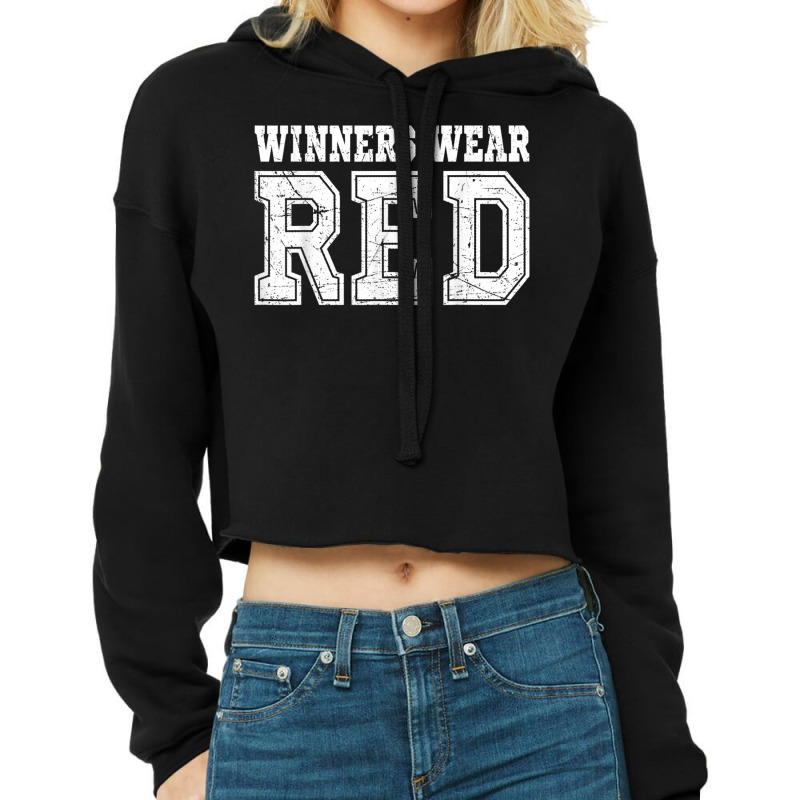 Winners Wear Red Color Team Spirit Game War Camp Parent Crew Cropped Hoodie by KaseyReyes | Artistshot