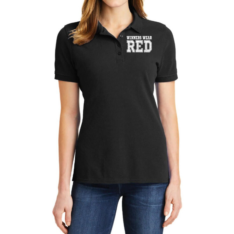 Winners Wear Red Color Team Spirit Game War Camp Parent Crew Ladies Polo Shirt by KaseyReyes | Artistshot