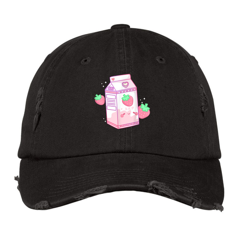 Strawberry Milk Shake Kawaii Anime Vintage Cap by LilyWillis | Artistshot