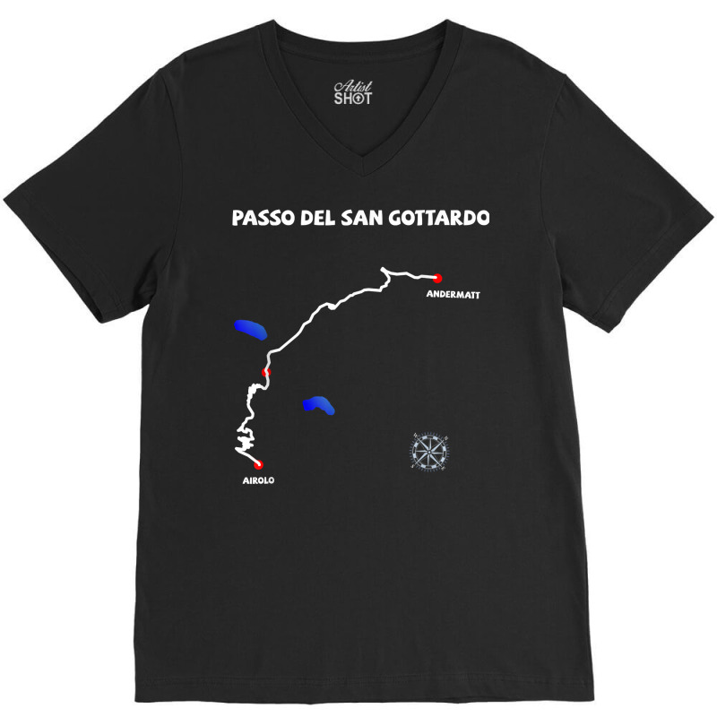 Gotthardpass Serpentine Switzerland Passo Del San Gottardo T Shirt V-neck Tee | Artistshot