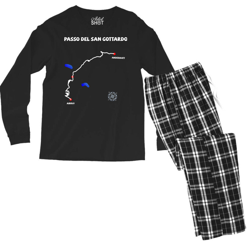 Gotthardpass Serpentine Switzerland Passo Del San Gottardo T Shirt Men's Long Sleeve Pajama Set | Artistshot