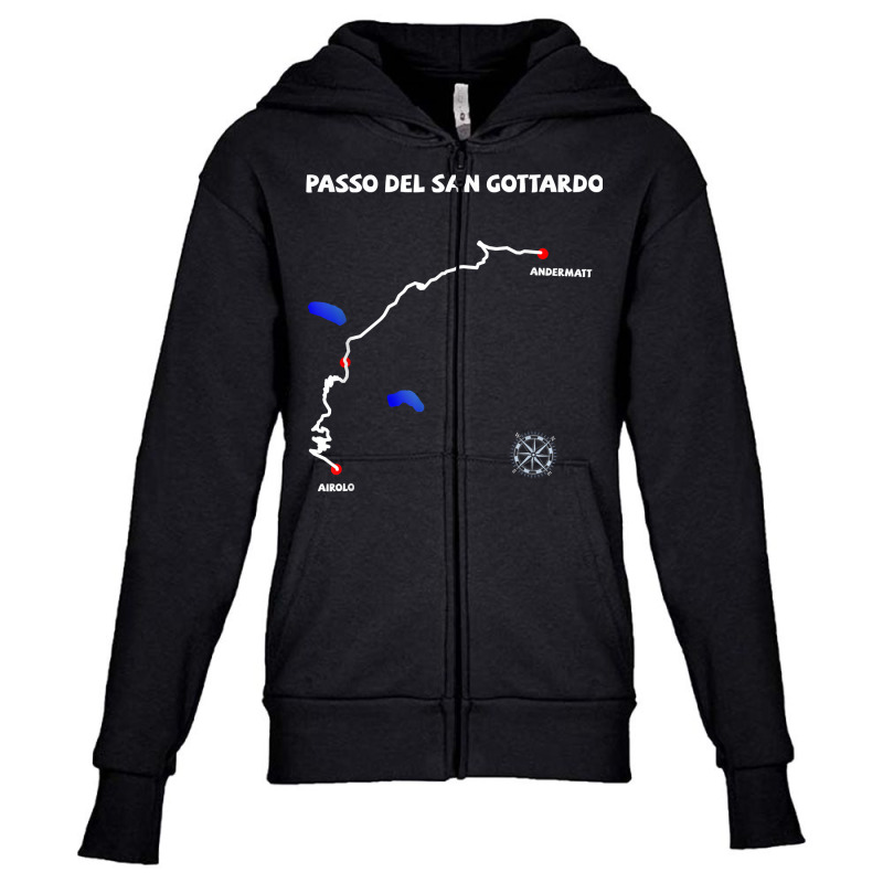 Gotthardpass Serpentine Switzerland Passo Del San Gottardo T Shirt Youth Zipper Hoodie | Artistshot