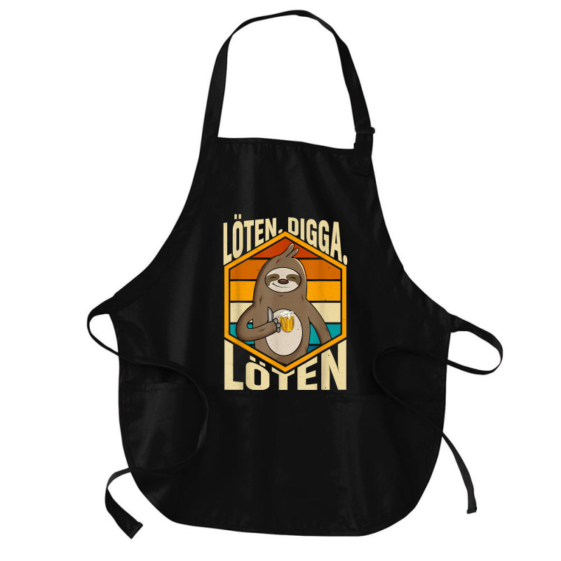 Funny Funny Sloth Beer Soldering. Digga. Soldering T Shirt Medium-length Apron | Artistshot