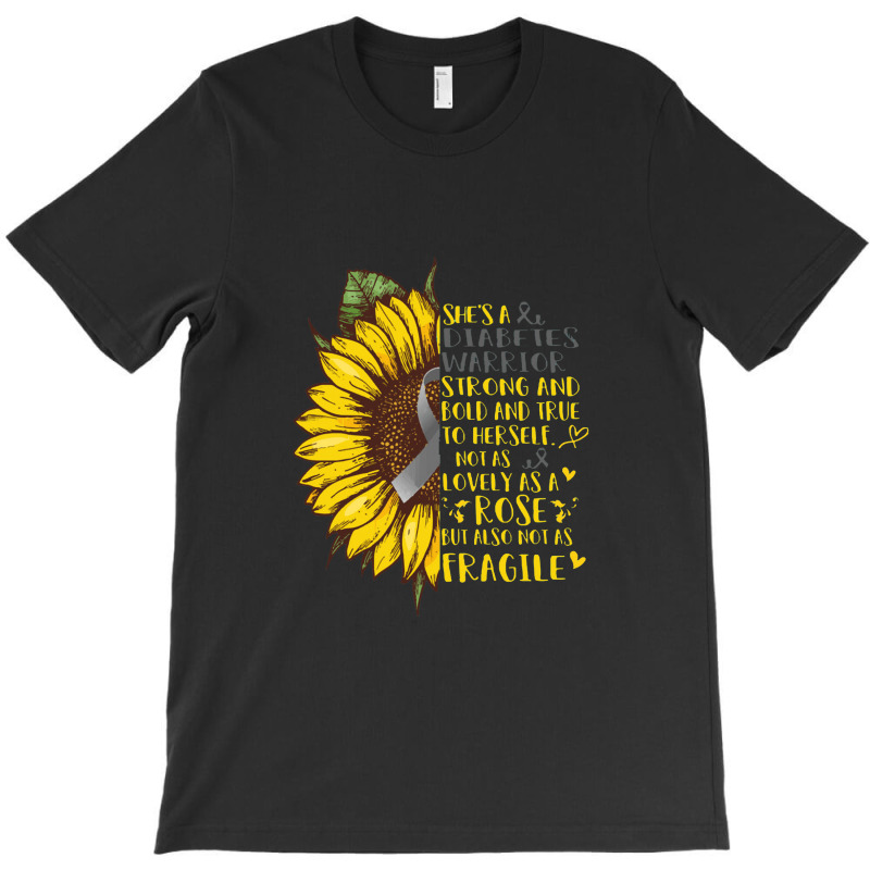 Diabetes Awareness   She's A Diabetes Warrior Support Diabetes T-Shirt by jimmymarquita | Artistshot