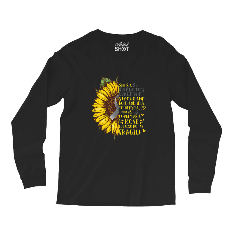 Diabetes Awareness   She's A Diabetes Warrior Support Diabetes Long Sleeve Shirts by jimmymarquita | Artistshot