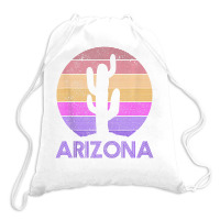 Arizona Vintage Retro Cactus Souvenir Drawstring Bags | Artistshot