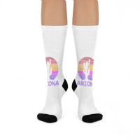 Arizona Vintage Retro Cactus Souvenir Crew Socks | Artistshot