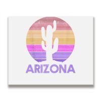 Arizona Vintage Retro Cactus Souvenir Metal Print Horizontal | Artistshot