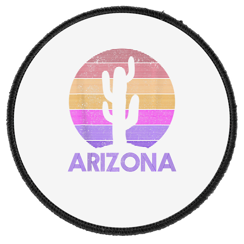 Arizona Vintage Retro Cactus Souvenir Round Patch | Artistshot