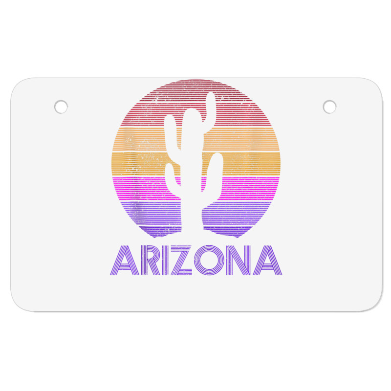 Arizona Vintage Retro Cactus Souvenir Atv License Plate | Artistshot