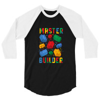 Brick Builder Funny Blocks Master Builder 3/4 Sleeve Shirt | Artistshot