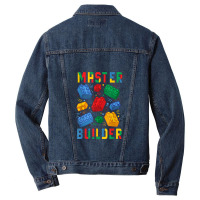 Brick Builder Funny Blocks Master Builder Men Denim Jacket | Artistshot