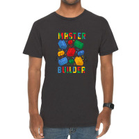 Brick Builder Funny Blocks Master Builder Vintage T-shirt | Artistshot